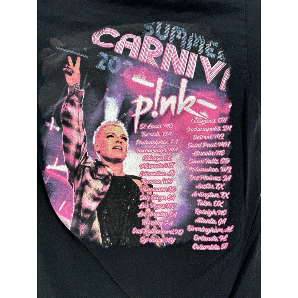 Pink Summer Carnival 2024 Tour T-Shirt Official Concert Black Medium Band Tee‎
